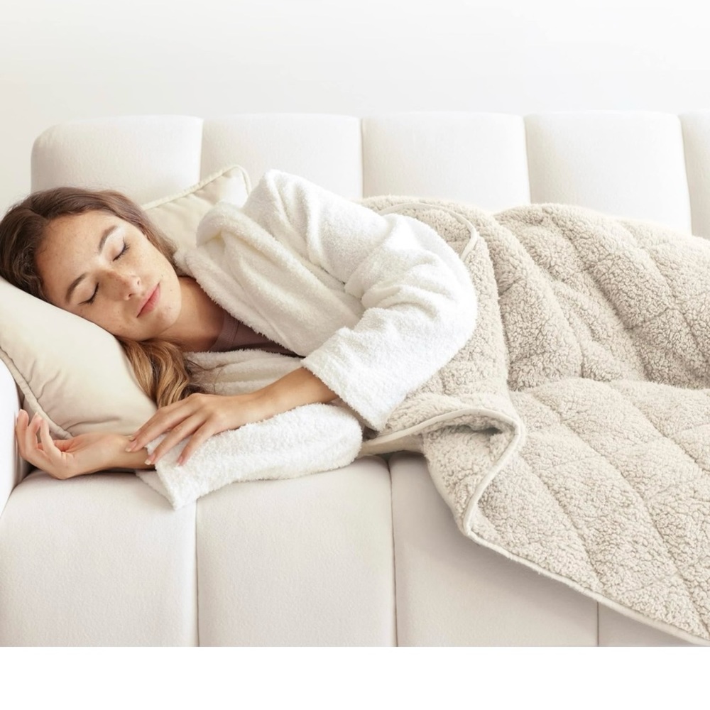 LUNA Double Sided Sherpa Weighted Blanket Fuzzy Sherpa Fleece Throw Blanket